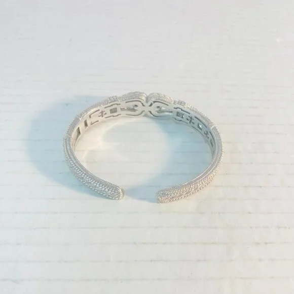 Vintage Judith Ripka Sterling Silver Cuff–Braided CZ Rope Design | 925 Thailand - Picture 11 of 14